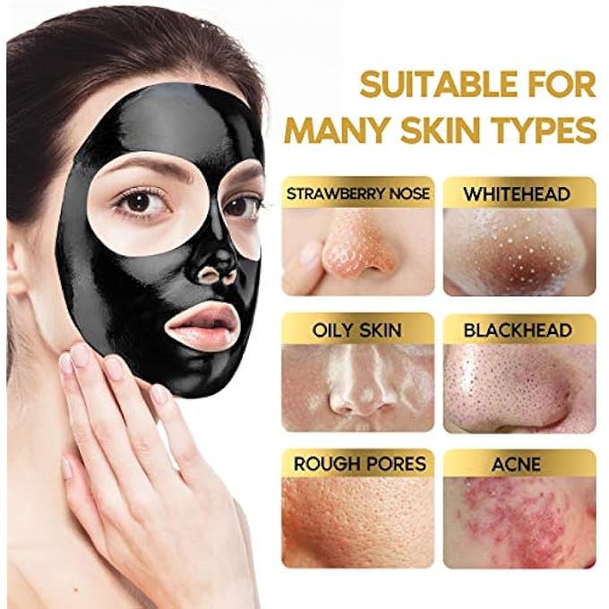 YLNALO BLACKHEAD REMOVER MASK KIT, CHARCOAL PEEL OFF FACIAL MASK WITH BRUSH AND PIMPLE EXTRACTORS, DEEP CLEANSING FOR FACE NOSE BLACKHEAD PORES ACNE, FOR ALL SKIN TYPES (3.5 FL.OZ) - Image 2